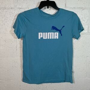 Puma Essential Logo Crew Neck Short Sleeve T-Shirt, Blue, Small